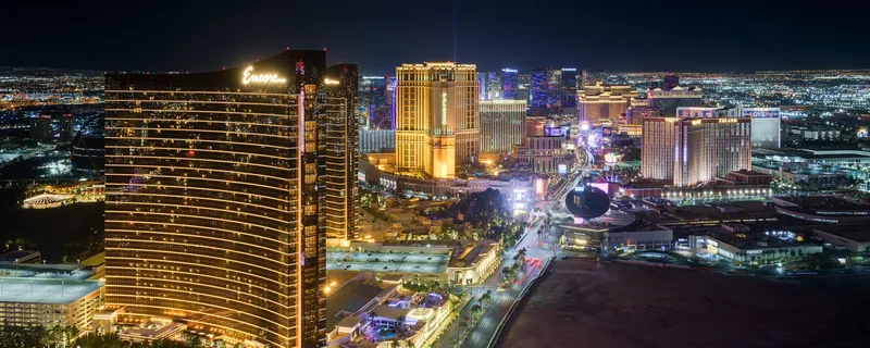 The Las Vegas Strip at night, seen from Resorts World